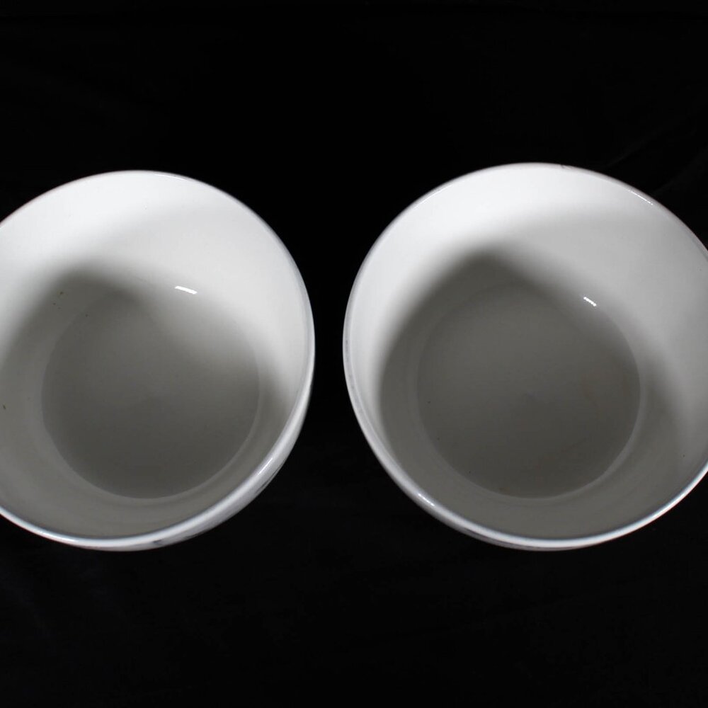 White Gray Marble Bowls Set of 2 Classic Minimalist Neutral Simplistic - Picture 4 of 9